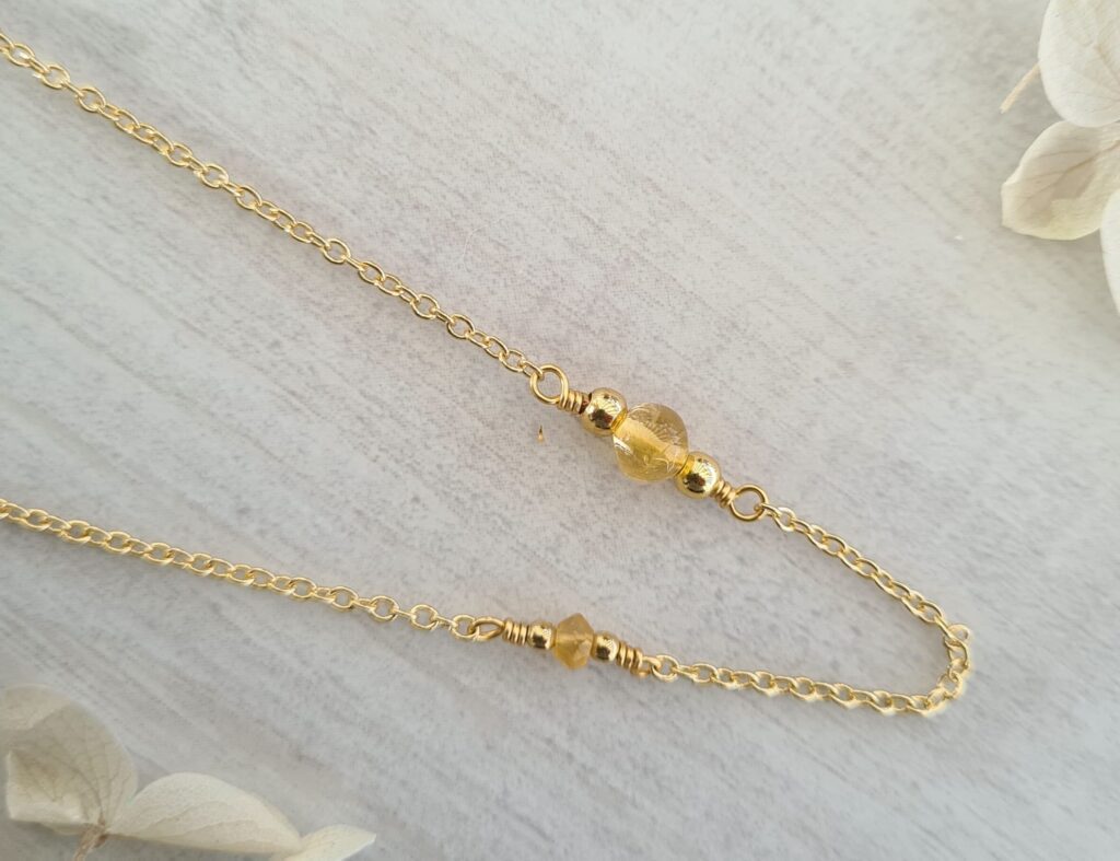 Gemmissime | Collier fait-main en pierres naturelles | Citrine Pierre de naissance novembre