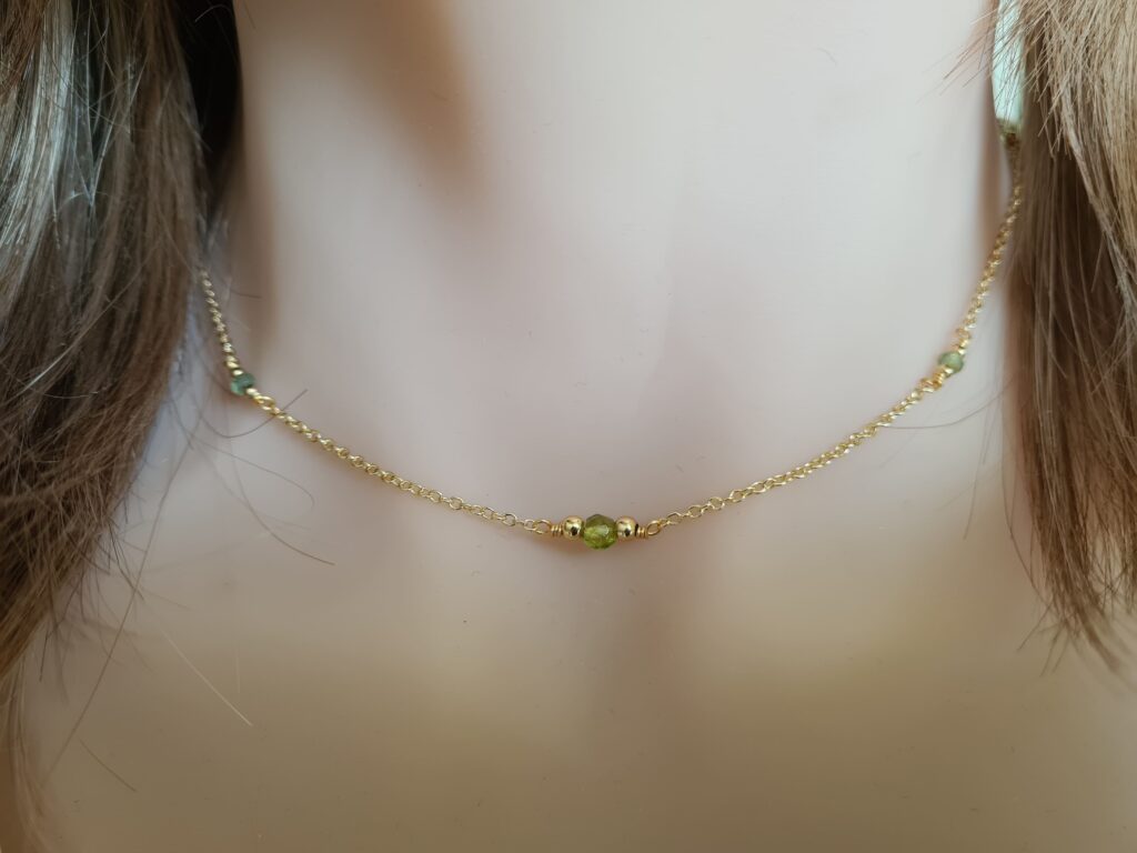 Gemmissime | Collier fait-main en pierres naturelles | Péridot Pierre de naissance août