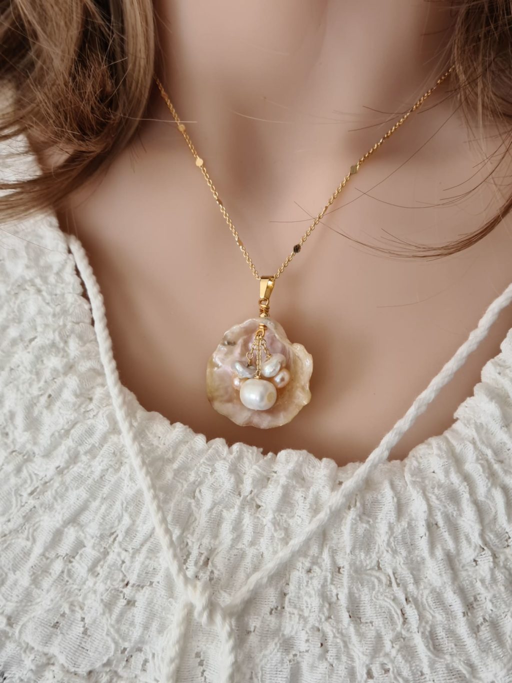 Gemmissime | Collier Coquillage véritable et Perles de culture