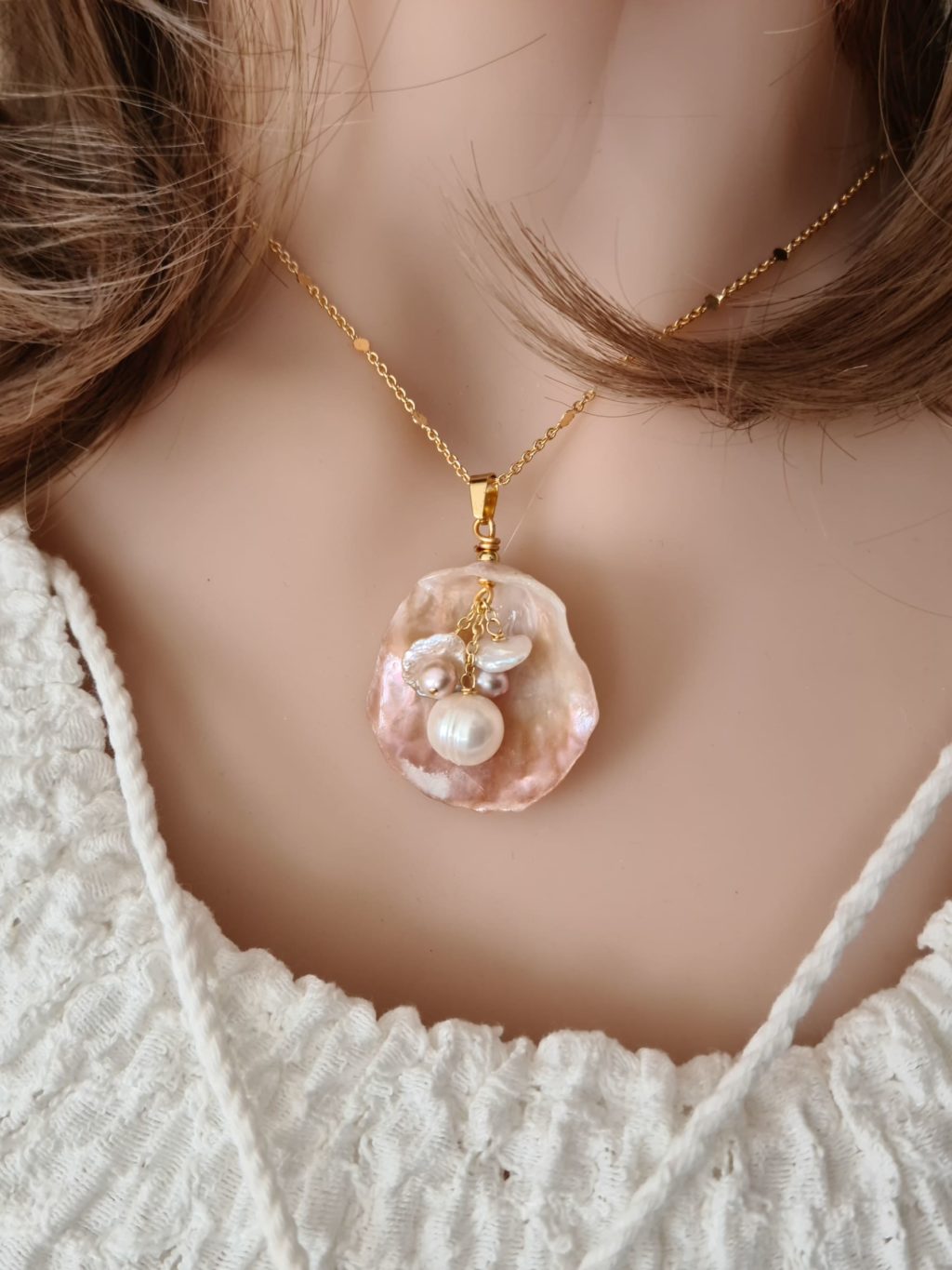 Gemmissime | Collier Coquillage véritable et Perles de culture