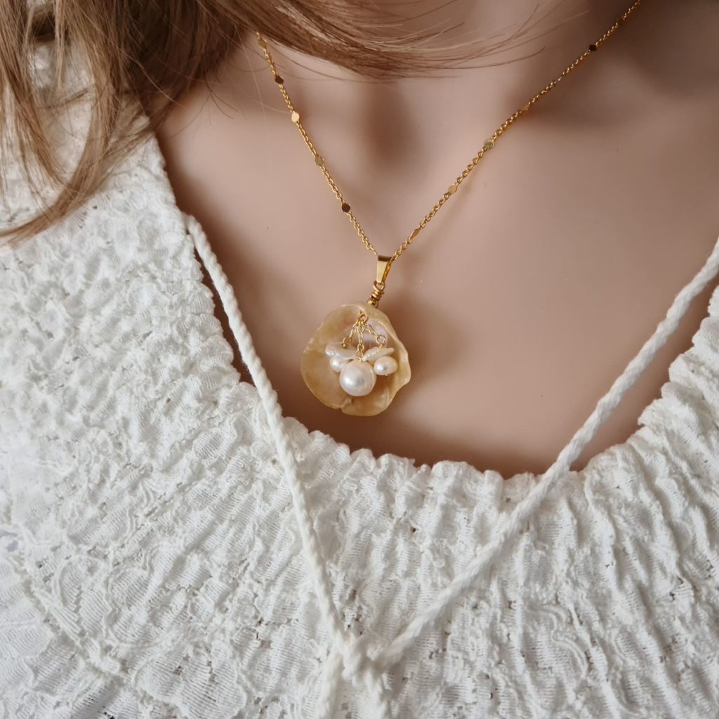 Gemmissime | Collier Coquillage véritable et Perles de culture