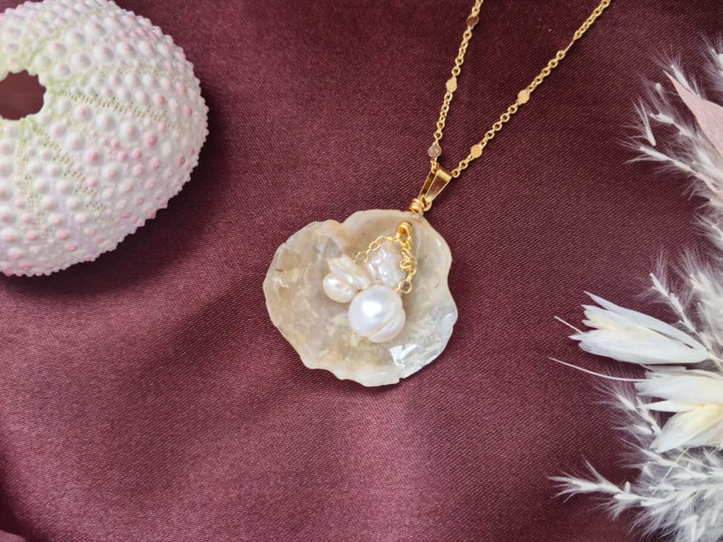 Gemmissime | Collier Coquillage véritable et Perles de culture